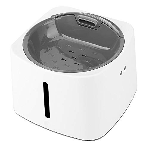 Nikou Fuente de Agua para Mascotas - Fuente de alimentación USB de 1.5L Sensor infrarrojo de Tres Lados Dispensador de Agua de Carga Fuente de filtración para Beber(Pet Water Fountain)