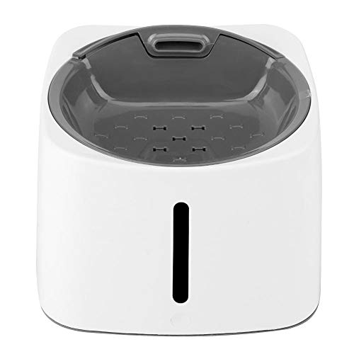 Nikou Fuente de Agua para Mascotas - Fuente de alimentación USB de 1.5L Sensor infrarrojo de Tres Lados Dispensador de Agua de Carga Fuente de filtración para Beber(Pet Water Fountain)