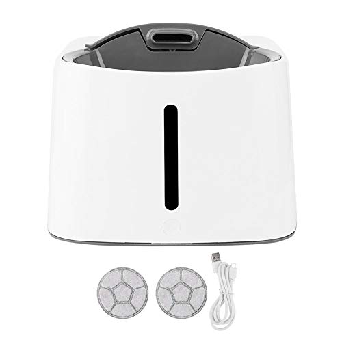 Nikou Fuente de Agua para Mascotas - Fuente de alimentación USB de 1.5L Sensor infrarrojo de Tres Lados Dispensador de Agua de Carga Fuente de filtración para Beber(Pet Water Fountain)