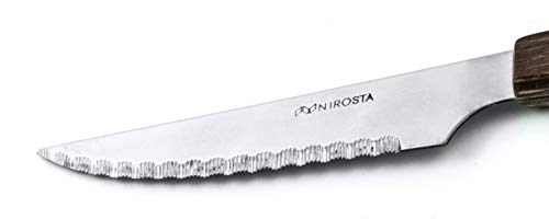 Nirosta FACKELMANN chuletero, Cuchillo Mesa Sierra Carne Acero INOX con Mango Madera prensada 21x2x1cm, 1ud Inoxidable