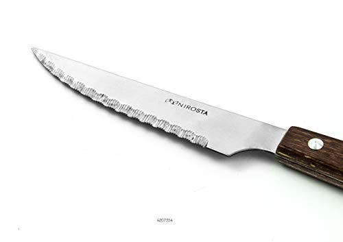 Nirosta FACKELMANN chuletero, Cuchillo Mesa Sierra Carne Acero INOX con Mango Madera prensada 21x2x1cm, 1ud Inoxidable