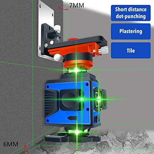 Nivel láser, Careslong 16 tiras con líneas autonivelantes 4 * 360 líneas cruzadas horizontales y verticales Línea de rayo láser verde IP54 nivelación impermeable y alineación menos de 5nw (16 líneas)