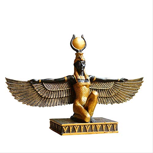 NJXM Estatua De La Escultura del Ojo Moderno Ornamento Estatua Dormitorio Antigua Diosa Egipcia ISIS De Dios Sala De Estar Decoración Adornos Oficina del del Jardín del Regalo Cumpleaños,Oro