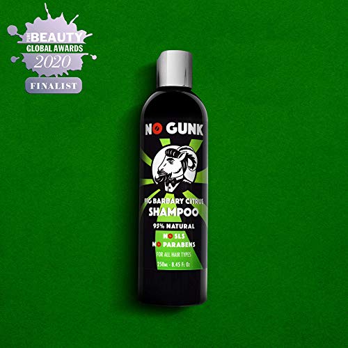 NO GUNK - Champú natural para hombres y todo tipo de cabello, sin sulfatos, SLS ni parabenos, champú de nopal (cítricos, 250 ml)