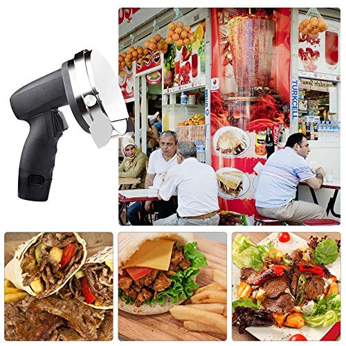 NOBGP Comercial Shawarma eléctrico Doner Kebab Cuchillo, portátil Profesional portátil Comercial Shawarma Cortador eléctrico Gyro Slicer para el hogar de Pollo de Cerdo Cerdo