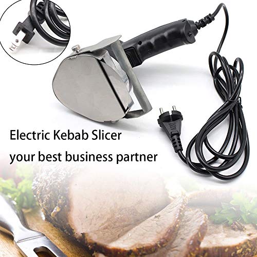 NOBGP Comercial Shawarma eléctrico Doner Kebab Cuchillo, portátil Profesional portátil Comercial Shawarma Cortador eléctrico Gyro Slicer para el hogar de Pollo de Cerdo Cerdo