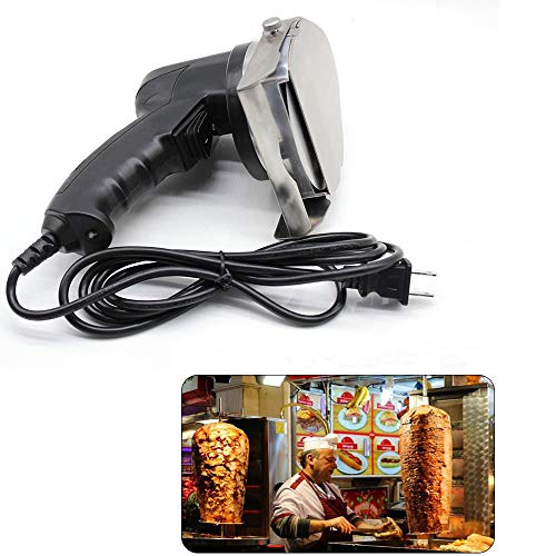 NOBGP Comercial Shawarma eléctrico Doner Kebab Cuchillo, portátil Profesional portátil Comercial Shawarma Cortador eléctrico Gyro Slicer para el hogar de Pollo de Cerdo Cerdo