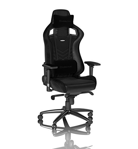 noblechairs Epic Silla de Gaming - Silla de Oficina - Silla de Escritorio - Reclinable a 135 ° - Cuero Sintético PU - 120 kg - Diseño de Asiento de Carreras - Negro