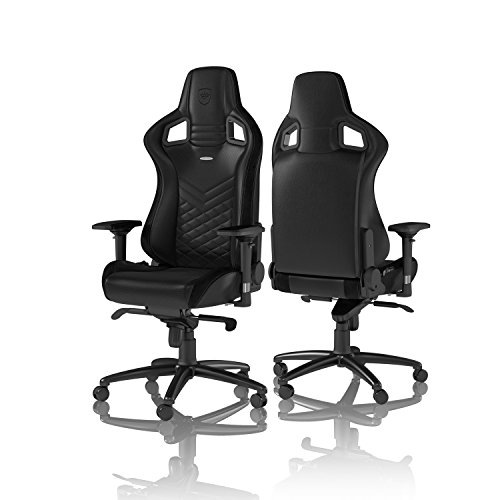 noblechairs Epic Silla de Gaming - Silla de Oficina - Silla de Escritorio - Reclinable a 135 ° - Cuero Sintético PU - 120 kg - Diseño de Asiento de Carreras - Negro