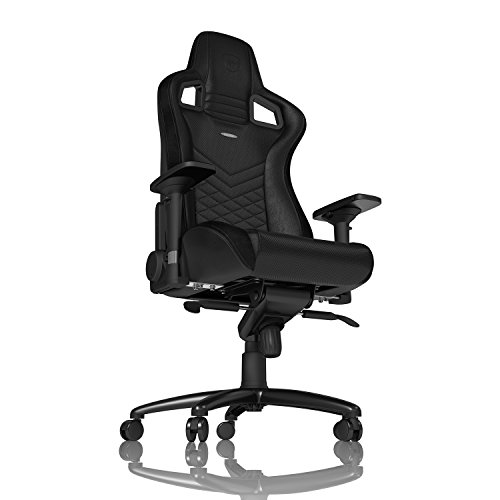 noblechairs Epic Silla de Gaming - Silla de Oficina - Silla de Escritorio - Reclinable a 135 ° - Cuero Sintético PU - 120 kg - Diseño de Asiento de Carreras - Negro