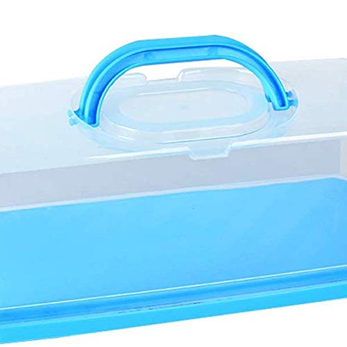 Noblik Caja de Pan PortáTil con Asa Contenedor de Pastel de Pan Portador de PláStico Rectangular para Almacenamiento de Alimentos Portador para Pasteles, Panecillos, Bollos o Baguettes