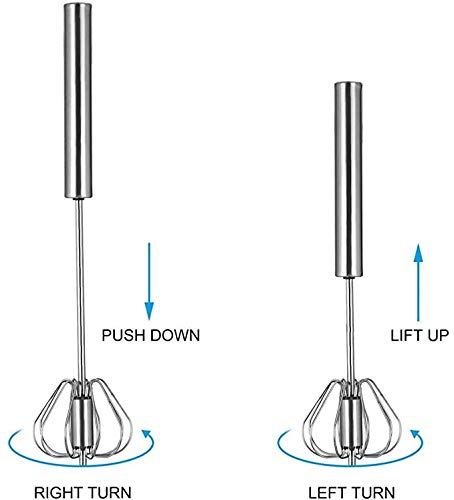 NOBRAND Batidor de Huevo batidora Manual batidora de Huevos semiautomática batidora de Crema Batidor de Acero Inoxidable Adecuada para Hornear en la Cocina (2 Piezas)