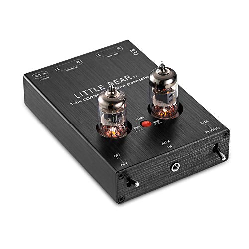 nobsound Little Bear T7 6j1 vacío Tubo Mini Phono Stage Preamp; RIAA mm Tocadiscos preamplificador; Hi-Fi Stereo Tube preamplificador (Negro)