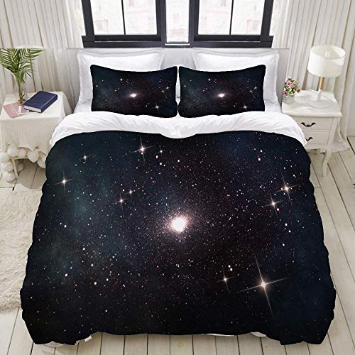 Nonun Juego de Funda nórdica, Quasar Deep Space Astronomical Scientific 3D, Colorido Juego de Cama Decorativo de 3 Piezas con 2 Fundas de Almohada