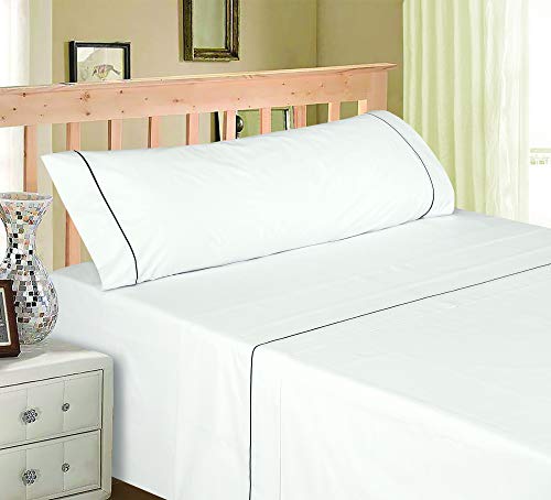 NORA HOME Juego de Sabanas Plain Liso Blanco 100% Algodón 150 Hilos (Cama 135/140)