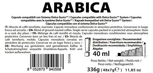 Note D'Espresso - Cápsulas de café arábica Exclusivamente Compatibles con cafeteras de cápsulas Nescafé* y Dolce Gusto* 7 g (caja de 48 unidades)