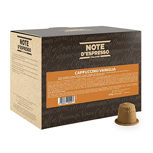 Note D'Espresso Cápsulas de Capuchino y Vainilla - 100 x 6,5 g, Total: 650 g