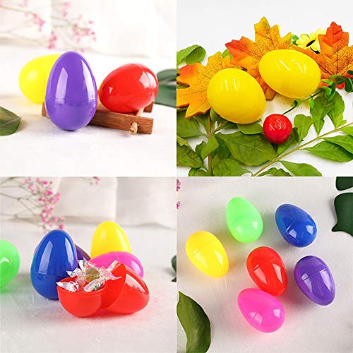 NOZOMI 12Pcs Huevos de Relleno vacíos, 6 * 4cm Huevos de Pascua Sorpresa de plástico rellenables para Regalos de Pascua Dulces, Chocolate, Favores de Fiesta, Juego de Caza de Pascua