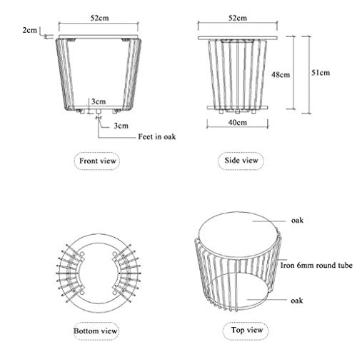 NSYNSY Sedia Tavolino Tavolino in Legno massello Tavolino in Ferro Tavolino angolare in Rovere Tavolino Moderno Comodino Piccolo per soggiorno