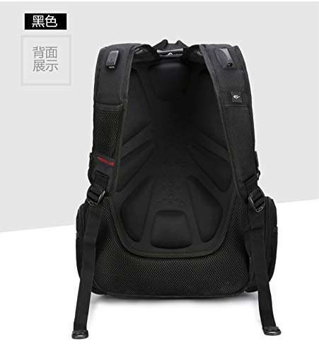 Nueva Mochila multifunción USB antirrobo Mochila para Hombres y Mujeres Estudiantes Coreanos Bolsa para computadora portátil, Marco Negro