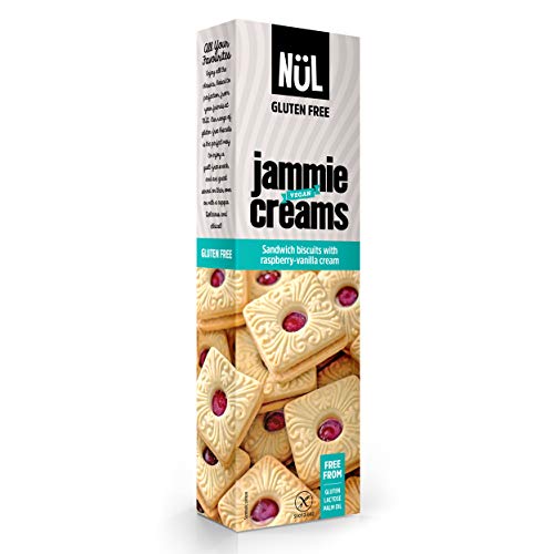 NÜL - Galletas sin gluten rellenas de frambuesa y de crema de vainilla y frambuesa, 12 x 115 g