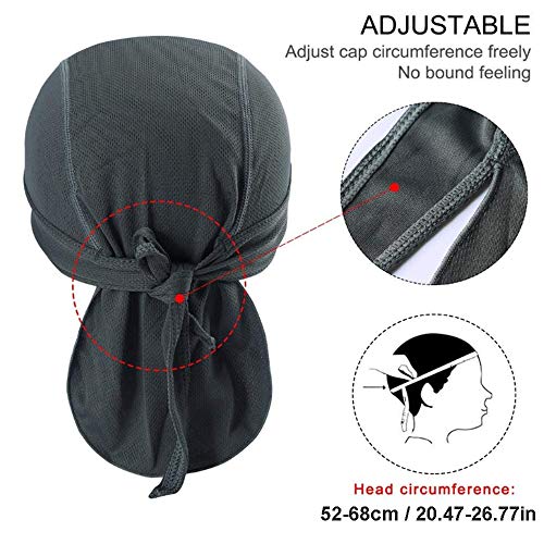 Nuluxi Protección UV Sombrero Pirata de Bicicleta Multifunción Ciclismo Pirata Pañuelo Rápida pañuelo Seco Deportes Casquillo Adecuado para Todas Las Aire Libre Actividades Buenos Accesorios (Gris)