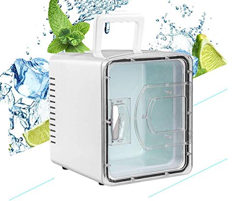 Nuokix rápida refrigeración 8L Refrigeradores portátil coche Congelador mini refrigerador del calientaplatos del refrigerador 2 Modos de doble voltaje del coche más fresco for viajar camping Blanca Mi