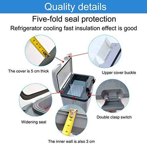 Nuokix rápida refrigeración Portable del coche de refrigerador/congelador del coche del vehículo Camión Barco y RV Mini eléctrico de refrigeración for viajes de pesca de conducción al aire libre o e