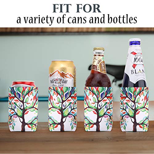 Nuovoware Funda de Enfriadores de Latas de Neoprenos, [10-PZS] Premium Cubierta de Aislamiento para Latas Botellas Cerveza Refresco para Can, BBQ, Fiestas, DIY - Árbol de Amar