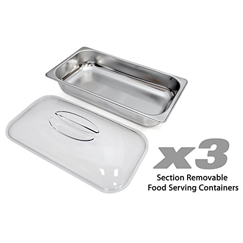 NutriChef PKBFWM33 Food Warming Tray/Buffet Server/Hot Plate Warmer, Steel by NutriChef