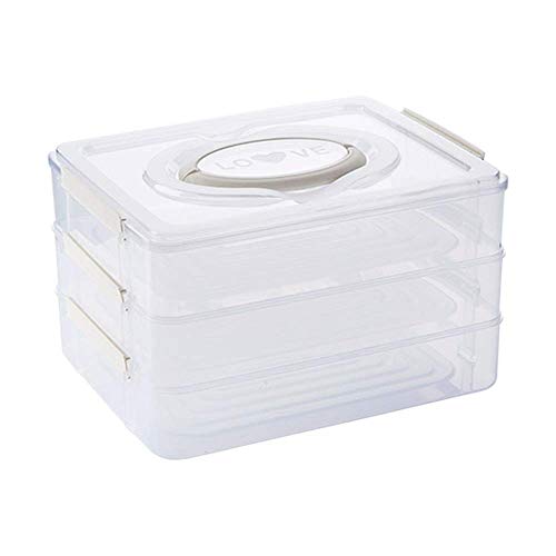 Nyfcc Frigorífico Multi-Capa for Frutas y Verduras Cocina ultracongelados de Masa hervida Caja con Tapa de Almacenamiento de Alimentos Congelador (Color : White)