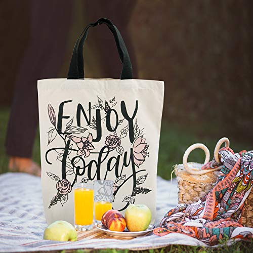 NymphFable Bolsa Compra Reutilizables Ecológicas Flores Letras Bolsas para Comestibles Plegables Grande