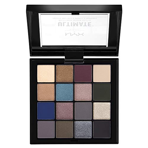 NYX Professional Makeup Paleta de sombra de ojos Ultimate Shadow Palette, Pigmentos compactos, 16 sombras, Acabados mate, satinados y metalizados, Tono: Ash