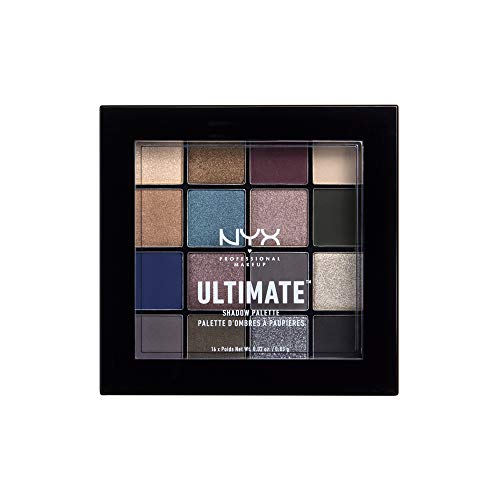 NYX Professional Makeup Paleta de sombra de ojos Ultimate Shadow Palette, Pigmentos compactos, 16 sombras, Acabados mate, satinados y metalizados, Tono: Ash