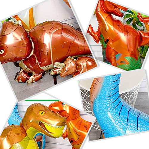 O-Kinee Globo de dinosaurio,8 pcs Dinosaurio Globo de Helio,Globos Dinosaurios de Papel de Aluminio,Dinosaurio Jurásico Globos Fiesta,Suministros de Decoración de Cumpleaños Para Niños (8 pcs)