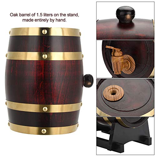 Oak Barrel - Vintage Oak Wine Dispenser para bebidas de licores de vino 1.5L / 3L / 5L (tamaño : 1.5L Red Wine)