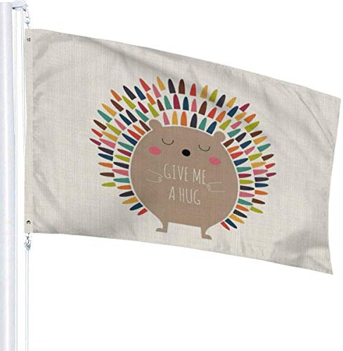 Oaqueen Banderas, 3x5 Foot Decorative Flag Give Me A Hug Outdoor Bandiera - House Yard Flag - Rustic Coastal Garden Yard Decorations