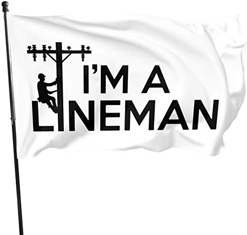 Oaqueen Banderas, I'm A Lineman Home Garden Yard Flags 3 X 5 Feet Pennants Indoor Outdoor Fall Flags Wall Banners Decoration