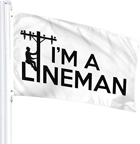 Oaqueen Banderas, I'm A Lineman Home Garden Yard Flags 3 X 5 Feet Pennants Indoor Outdoor Fall Flags Wall Banners Decoration