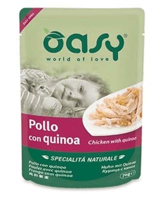 Oasy Specialità Naturale - Pollo con Quinoa - Umido per Gatti in Busta 70 Gr