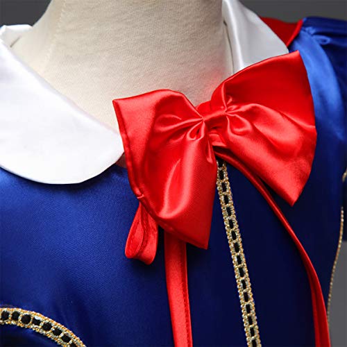 OBEEII Blancanieves Disfraz con Capa Snow White Carnaval Traje de Princesa Cuentos Infantiles para Halloween Navidad Fiesta Ceremonia Aniversario Cosplay Costume para Niñas Chicas 3-4 Años