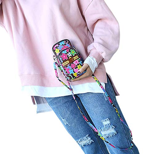 Ocobudbxw Bolso Bandolera para teléfono móvil para Mujer, Estuche para cinturón, Bolso, Monedero, Cartera