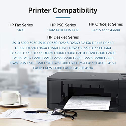 OfficeWorld 21XL 22XL Cartucho de tinta refabricado para usar en lugar de HP 21 22 XL para HP PSC 1410 1417, HP Deskjet F370 F380 F4180 F2180 F2280 F2290 D2460 D1560 D1460 (1 Negro, 1 Tricolor)