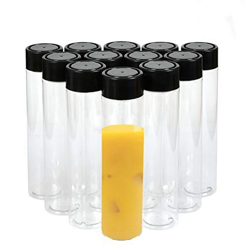 OFNMY 12pcs 350ml Pet Botellas de Alimentos Reutilizables Transparente Contenedores de Bebida para Almacenar Zumo, Leche, Batidos o Bebidas Caseras