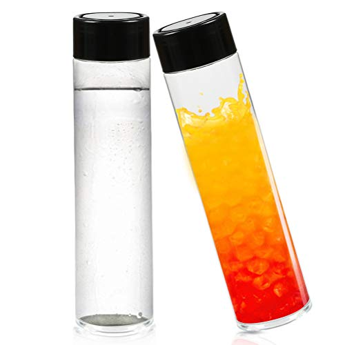OFNMY 12pcs 350ml Pet Botellas de Alimentos Reutilizables Transparente Contenedores de Bebida para Almacenar Zumo, Leche, Batidos o Bebidas Caseras