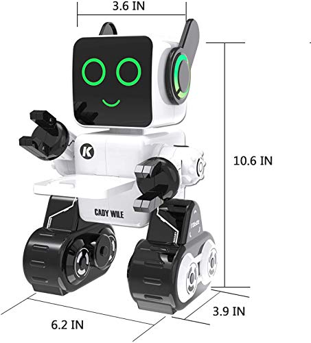 Ok K! okk Robot Inteligente, Juguetes Educativos Stem Robotics para Niños Cantar, Bailar, Hucha Incorporada, Control Táctil, Grabadora, Kit de Robot RC Recargable Regalo para Niños Niñas (Blanco)