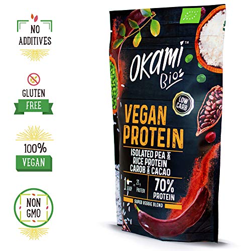 Okami Bio | Proteina De Guisante, Arroz, Cacao Y Algarroba | Proteína Vegana | Incrementa la Energía | 500gr.