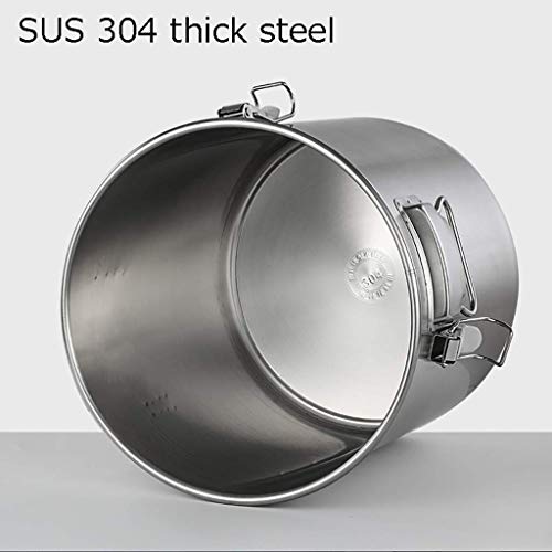 Olla 304 de la categoría alimenticia de acero inoxidable sellado barril espesado de gran capacidad a prueba de fugas, líquido almacenaje del vino Barril Barril de arroz (28cm) (Color: Plata, Tamaño: 2