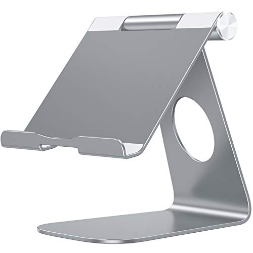 OMOTON Soporte Tablet Ajustable, Multi-Ángulo Base Tablet de Aluminio para iPad Pro 10.5/9.7/12.9/10.2, iPad Mini 2/3/4/5, iPad Air/Air 2, Samsung Tab, Kindle y Otras Tabletas de 7-13 Pulgadas, Gris