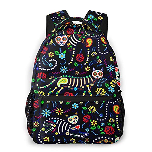 OMQFEW Mochilas Portatil 14 Pulgadas, Resistente Al Agua Casual Mochila, Multifuncional Mochila De Gran Capacidad para Hombre Mujer Escolar Trabajo Viajes Gatos Azúcar Habilidades